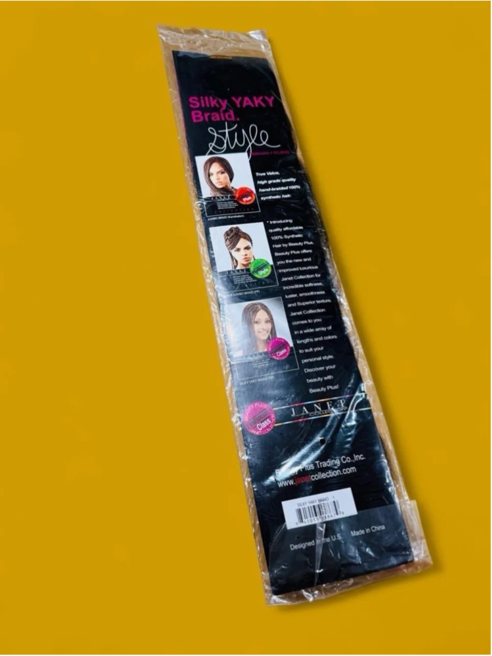 Janet Collection InterFace Silky Yaky Braid Hair Color 1 Black Synthetic Sealed